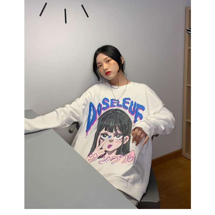 NRVP Áo Thun Nữ Dài Tay Cổ Tròn Thời Trang Hàn