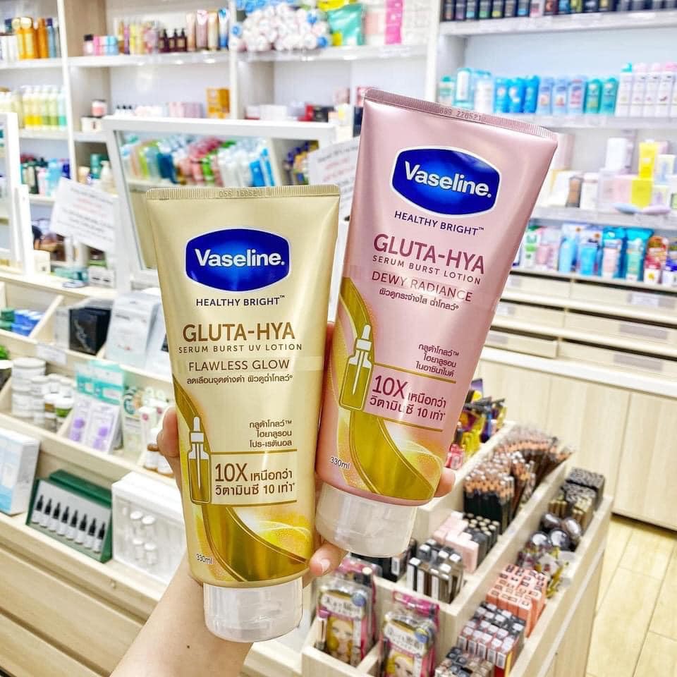 Sữa dưỡng thể Vaseline Gluta HYA Serum Burst Lotion 10X sẵn