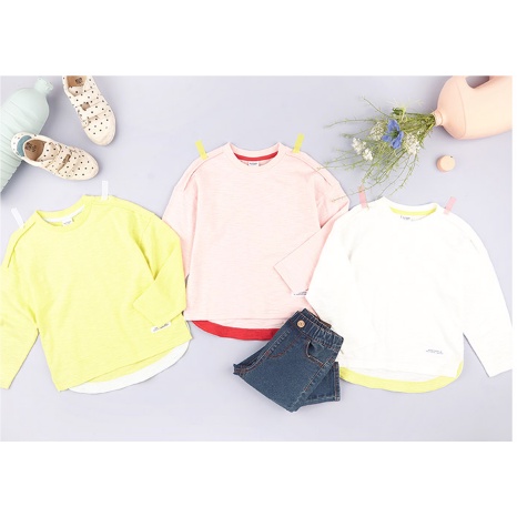 Áo cotton dài tay bé trai bé gái trơn các loại JL AD