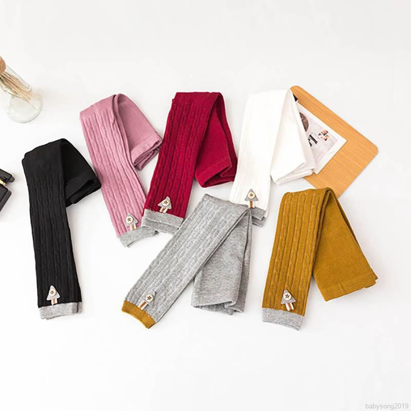 Quần legging thun len dệt kim co giãn cho bé gái