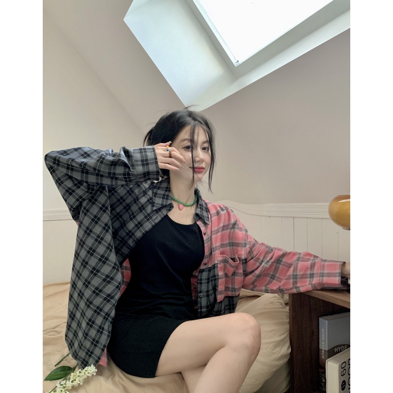 Áo Sơ Mi Caro Tay Dài Thời Trang Dành Cho Nữ