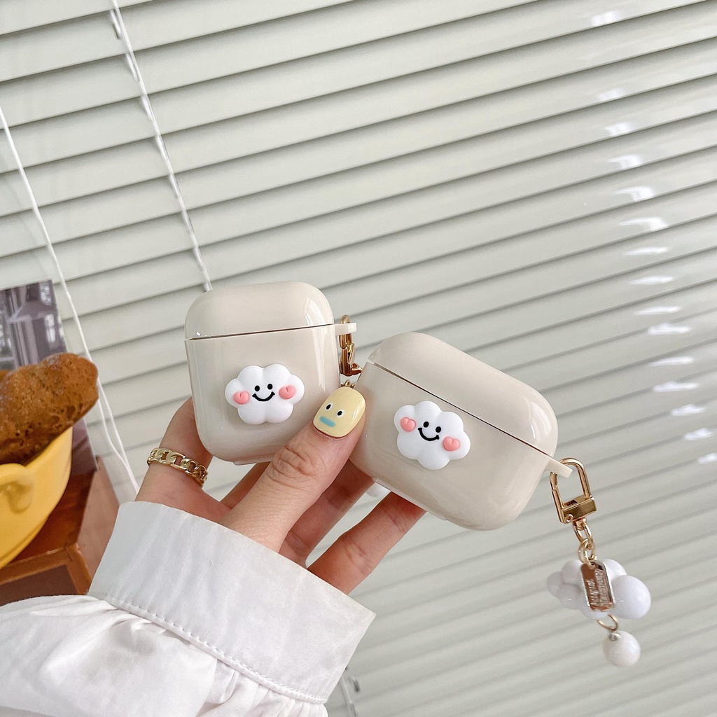 Vỏ Bảo Vệ Hộp Sạc Tai Nghe Bluetooth Không Dây AirPods Pro 1 / 2 3 2021 gen3 Bằng Silicon tpu Mềm Hình Đám Mây 3D Dễ Thương