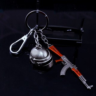 Móc Khóa PUBG - Combo Mũ 3 + AKM