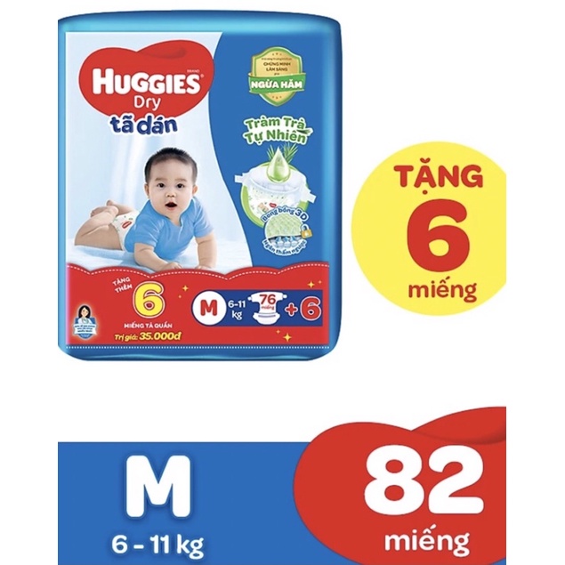 Tã dán huggies M76  tặng 10 miếng