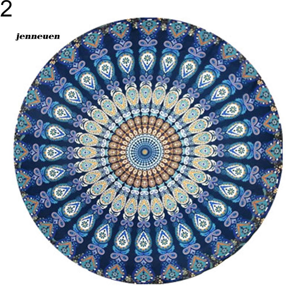 Khăn Choàng Đi Biển / Tập Yoga Hình Tròn Chất Liệu Chiffon Chống Nắng Phong Cách Vintage