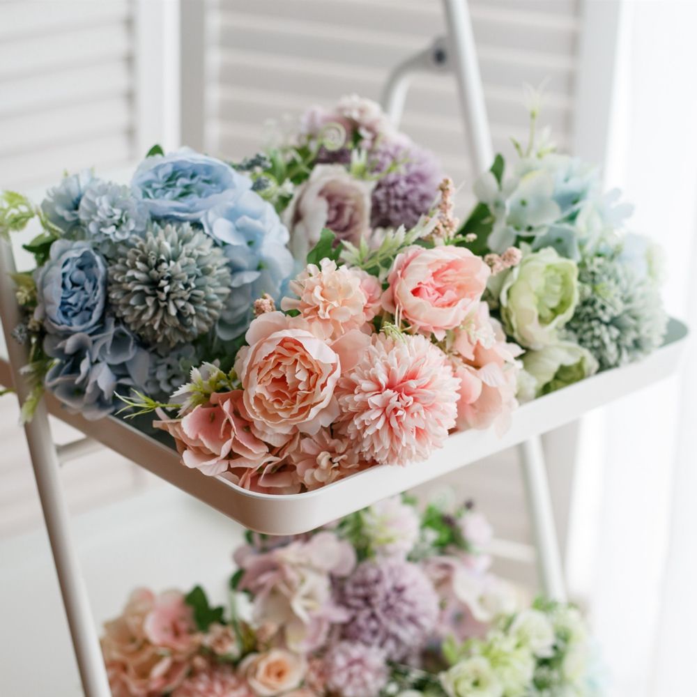 1 Bó Hoa Hồng Nhân Tạo 30cm Bằng Lụa Nhiều Màu Sắc Dùng Trang Trí Nhà Cửa / Tiệc Tùng Diy
