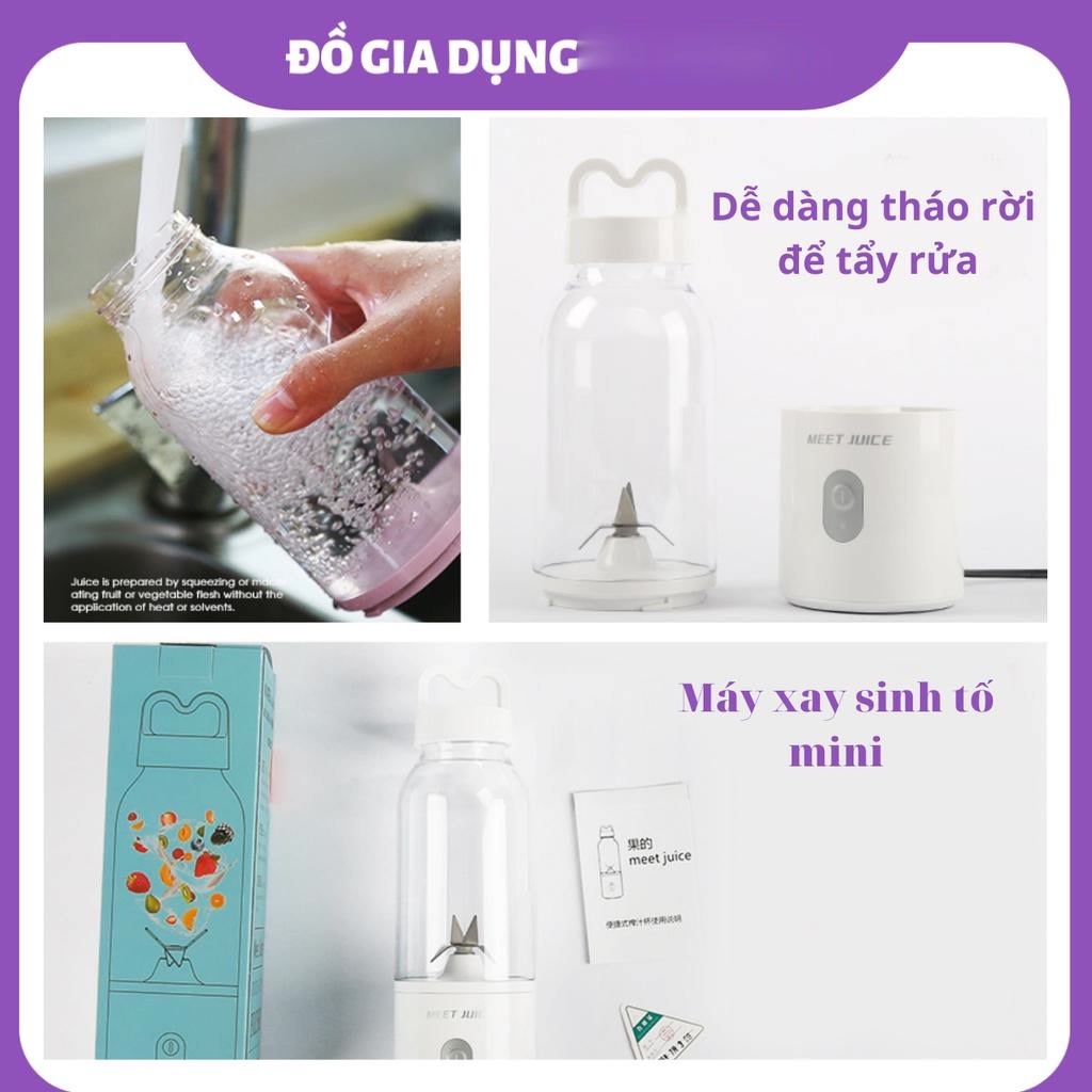 Máy Xay Sinh Tố Mini Cầm Tay Meet Juice Loại Tốt , Máy Xay Sinh Tố Mini Sạc Pin Qua Cổng Usb Tiện Lợi (1001345)