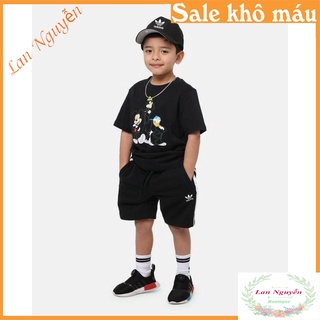 Bán sỉ Bộ cotton đùi màu đen micky pluton quần das cho BT