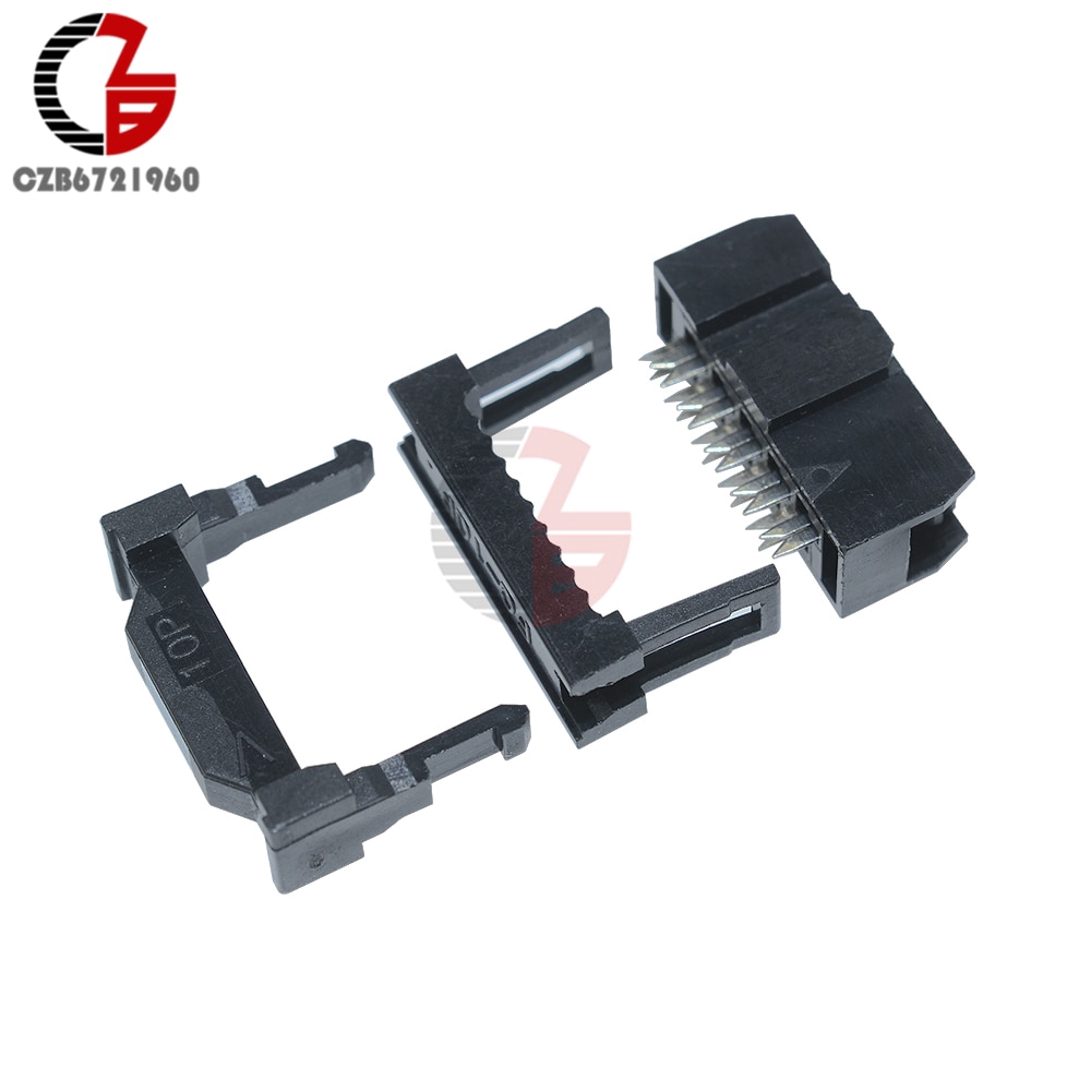 10PCS 2.54mm Pitch 2x5 Pin 10 Pin IDC Female Header Socket Connector FC-10