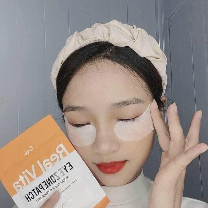 Mặt Nạ Mắt Real Vita Eye Zone Patch Hàn Quốc 30 Miếng Mặt Nạ Vitamin Cấp Ẩm Giảm Thâm Vùng Mắt