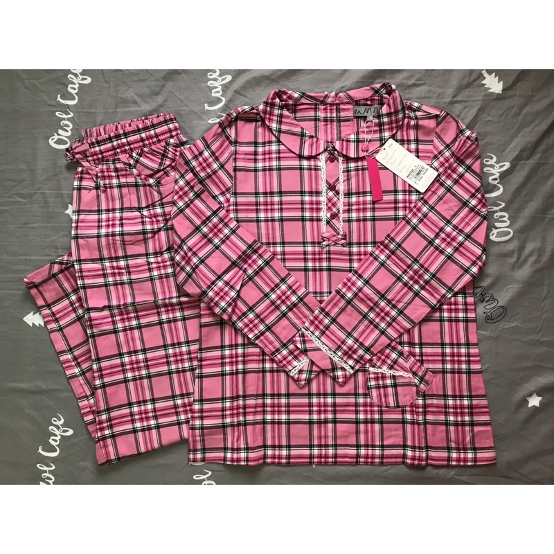 Bộ ngủ Pyjama Winny thu đông vải caro size M/L