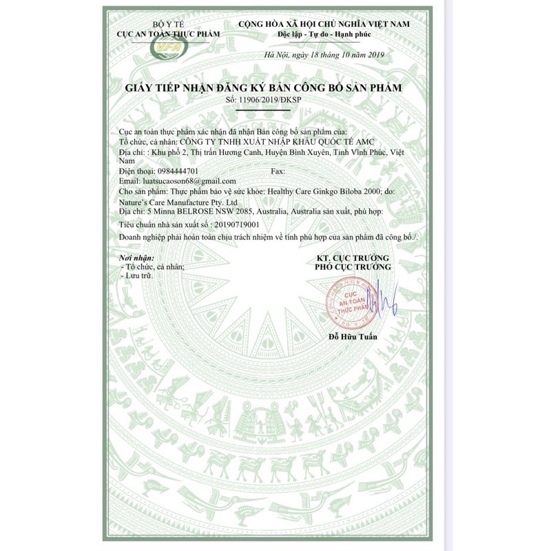 Viên uống bổ não Ginkgo biloba 2000mg úc