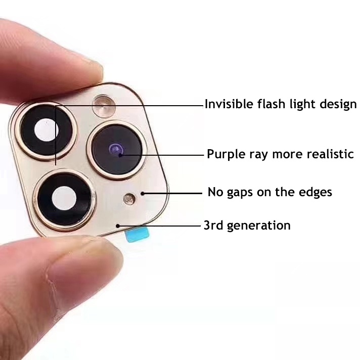 Miếng Dán Camera Giả Bằng Kim Loại Cho IPhone X XS Max 11 Pro Max 11