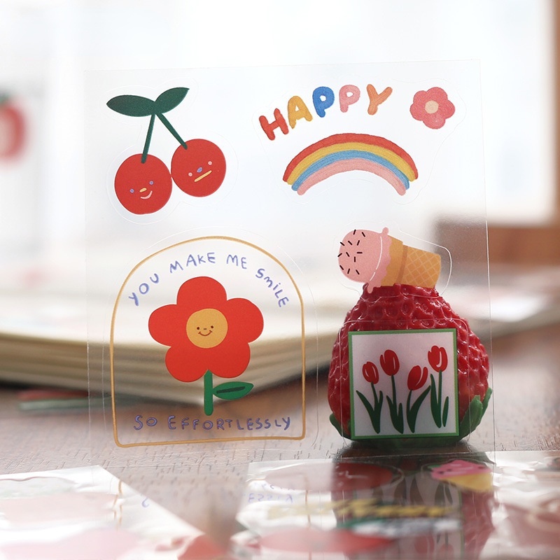 Bộ 100 Miếng Dán Trang Trí Nhật Ký/Nhật Ký Chống Thấm Nước Hình Động Vật Dễ Thương Sáng Tạo