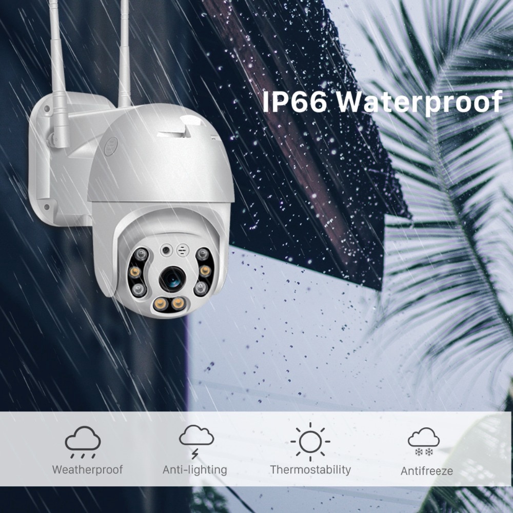 EVKVO - Theo dõi tự động - ĐỦ MÀU Tầm nhìn ban đêm - 4x ZOOM - YCC365 PLUS APP Outdoor Waterproof FHD 3MP Wireless WIFI PTZ IP Camera CCTV Two Way Audio Motion Detection Alarm Speed Dome Home Security Surveillance Camera ONVIF NVR P2P