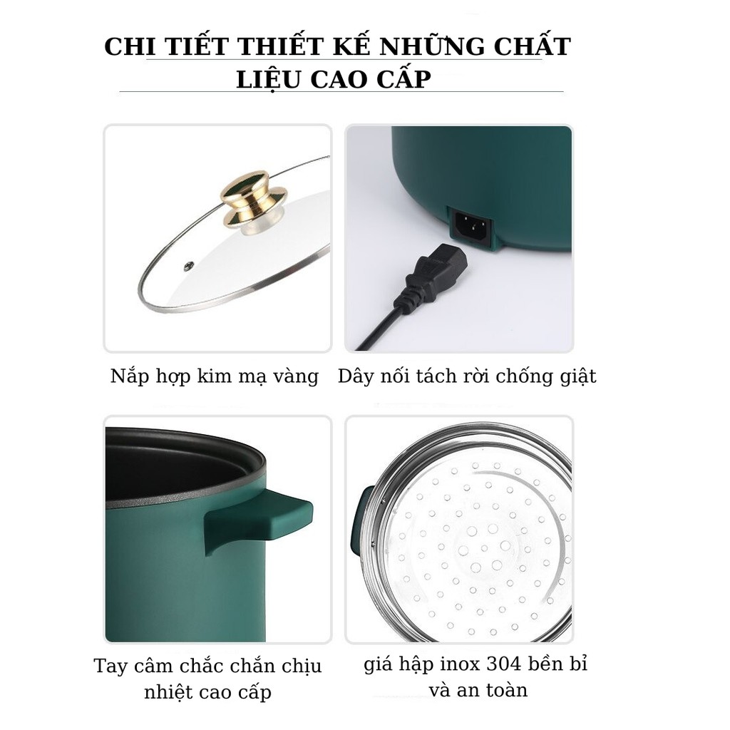 Nồi lẩu điện 2 tầng đáy chống dính TiLoKi TNL03 công suất 1000W