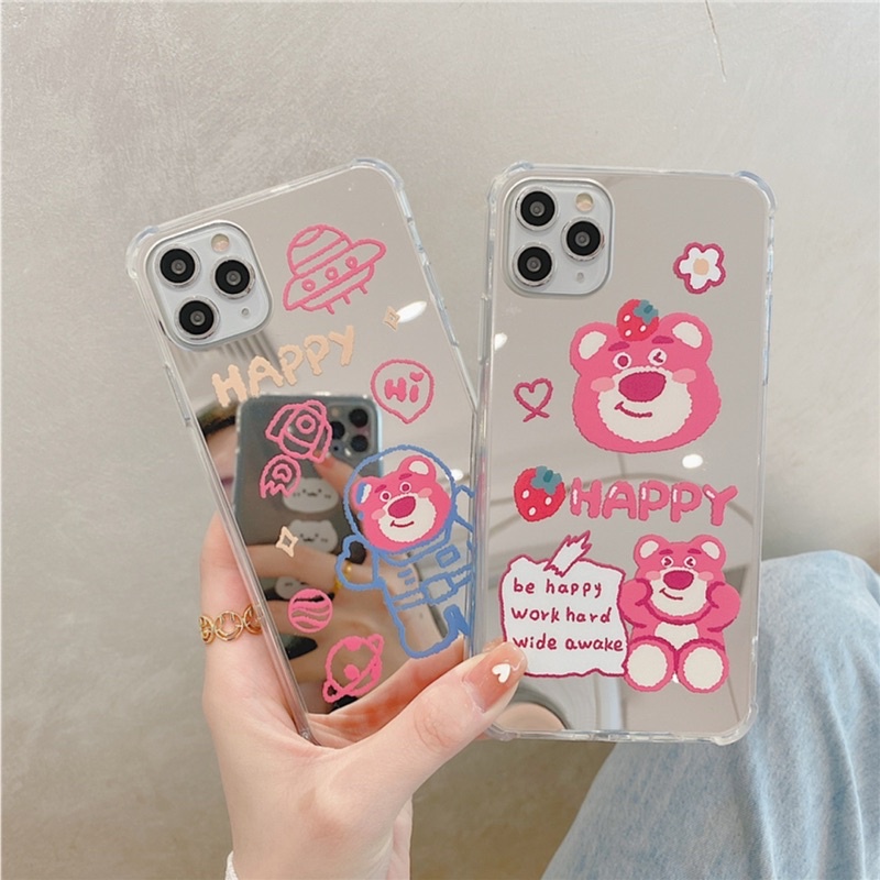 Ốp Lưng Gương Chống Sốc Bear Cute