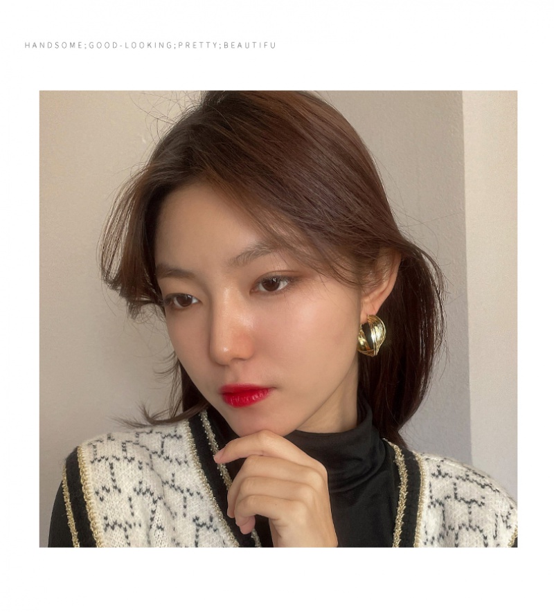 Bông tai hình tròn xi mạ bạc thời trang 2023