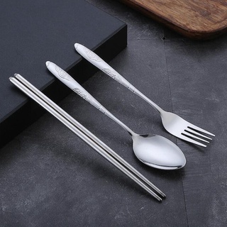Bộ đũa thìa dĩa inox cao cấp có hộp đưng trơn - Hộp đũa thìa dĩa văn phòng du lịch tiện lợi (DTD06)