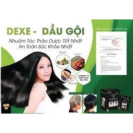 Dầu gội đen tóc Dexe Black Hair Shampoo hộp 10 gói x 25ml