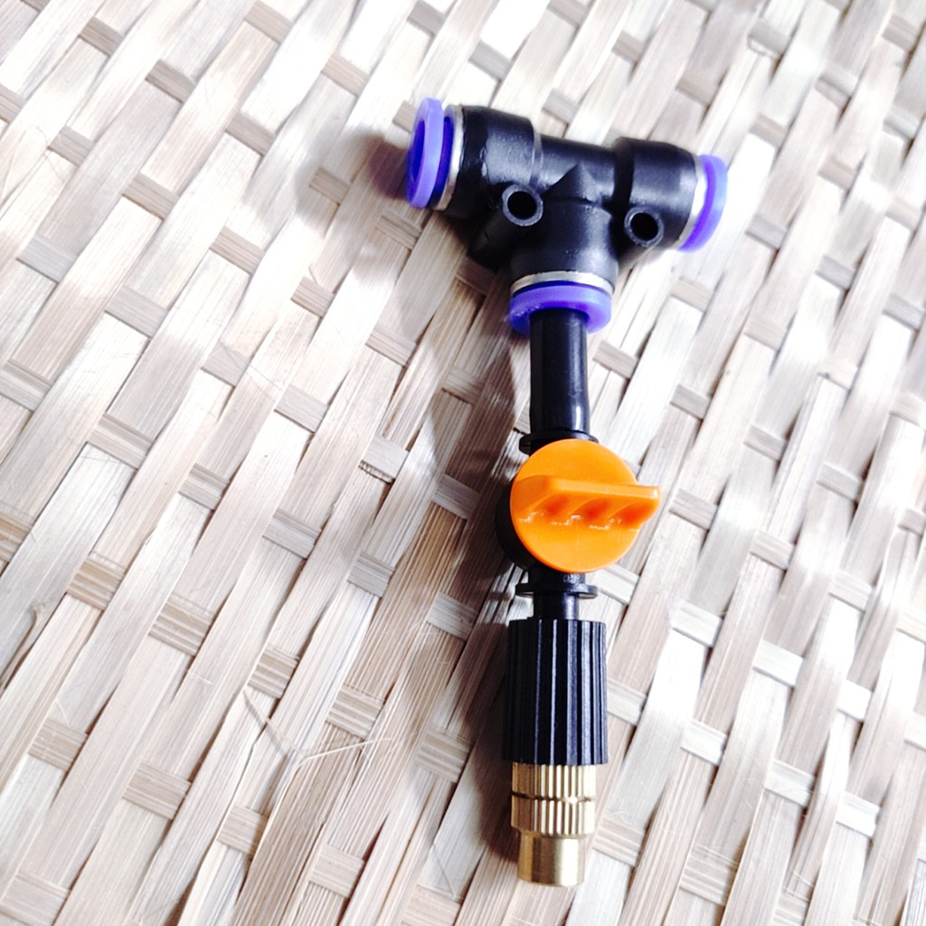 50 Béc tưới cây, phun sương 1 tia đồng, có van khóa đầu béc, kết nối ống 8mm