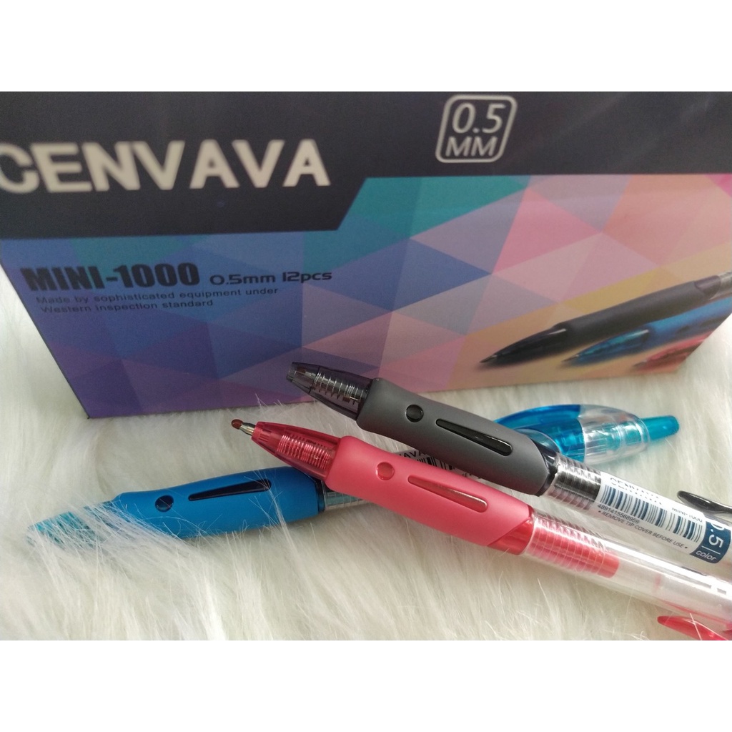 Bút nước Bấm CENVAVA MINI-1000 ngòi 0.5mm ( Hộp 12 cây)