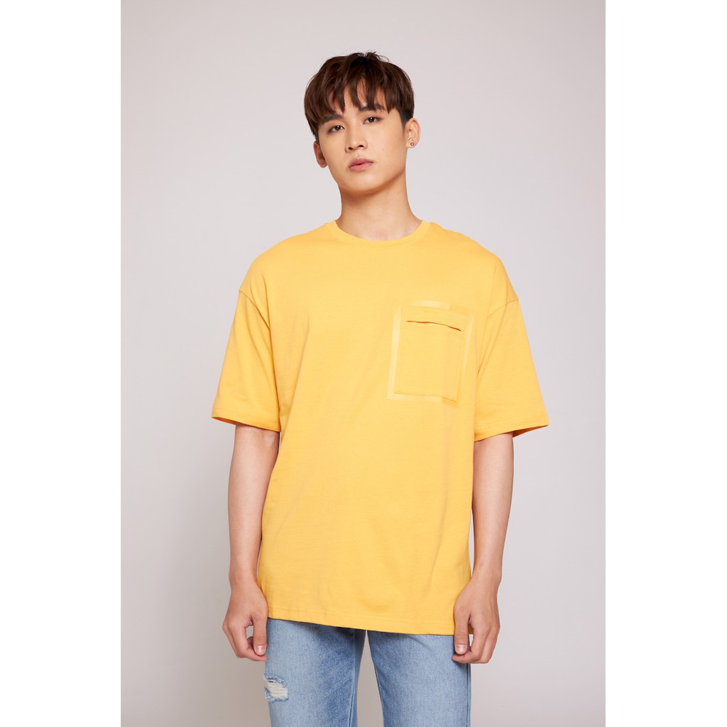 Áo Thun BOO Nam  Dáng Rộng Loose 100% Cotton Cao Cấp In Viền Túi Ngực Độc Đáo