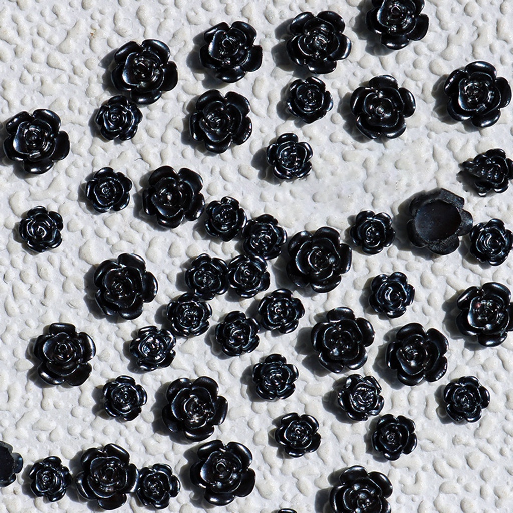 Túi 50 Bông Hoa Trà Đen Ba Chiều Trang Trí Móng Nghệ Thuật