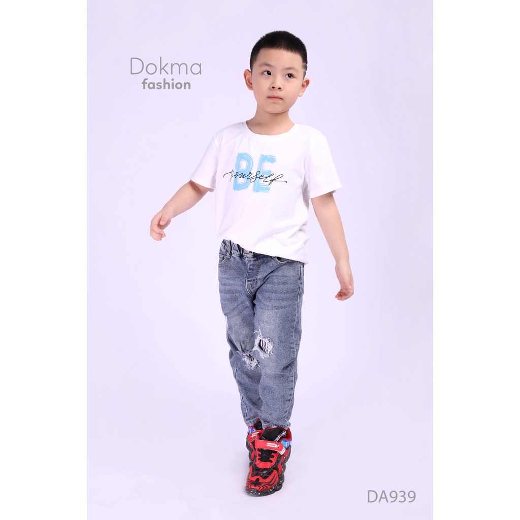 DA939 Áo cộc tay cổ tròn bé trai Dokma (7-12T)