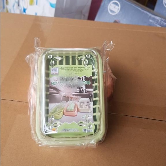 HỘP ĐỰNG XÀ BÔNG PHÒNG TẮM - CÓ KHAY HỨNG KÈM NẮP Việt Nhật