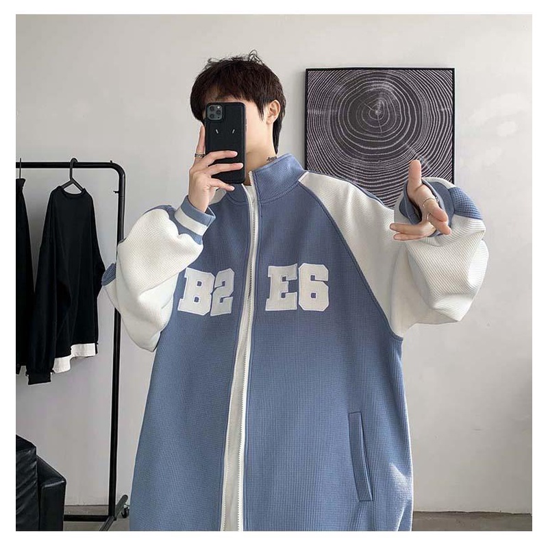 áo khoác namHàng Mới Về Mới Áo Khoác Dáng Rộng In Chữ Phong Cách Hip Hop Thời Trang Mùa Xuân Cho Cặp Đôi Fru092