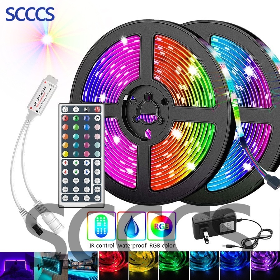 Cuộn dây đèn LED RGB 5050 SMD 2835 DV 12V đổi màu dài 5m 10m 15m kèm điều khiển từ xa