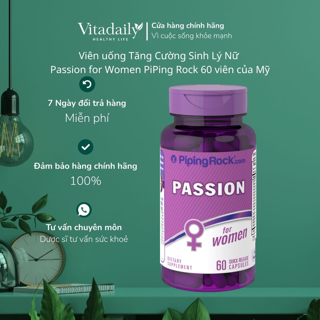 VIÊN UỐNG TĂNG CƯỜNG SINH LÝ NỮ PASSION FOR WOMAN PIPING ROCK 60 VIÊN
