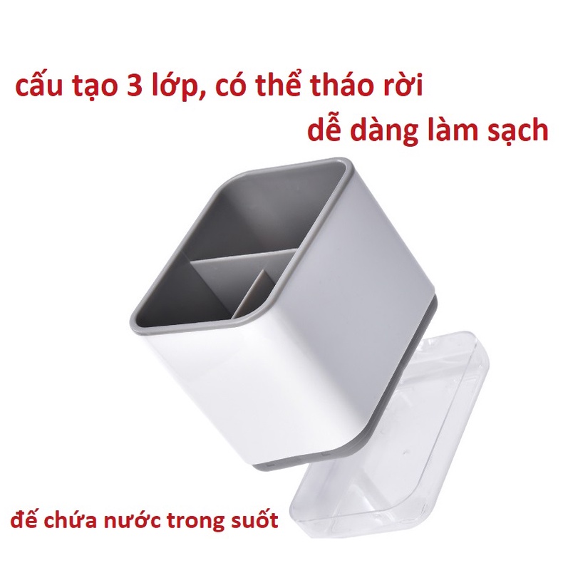 Ống đũa 3 ngăn nhựa ABS dễ dàng thoát nước