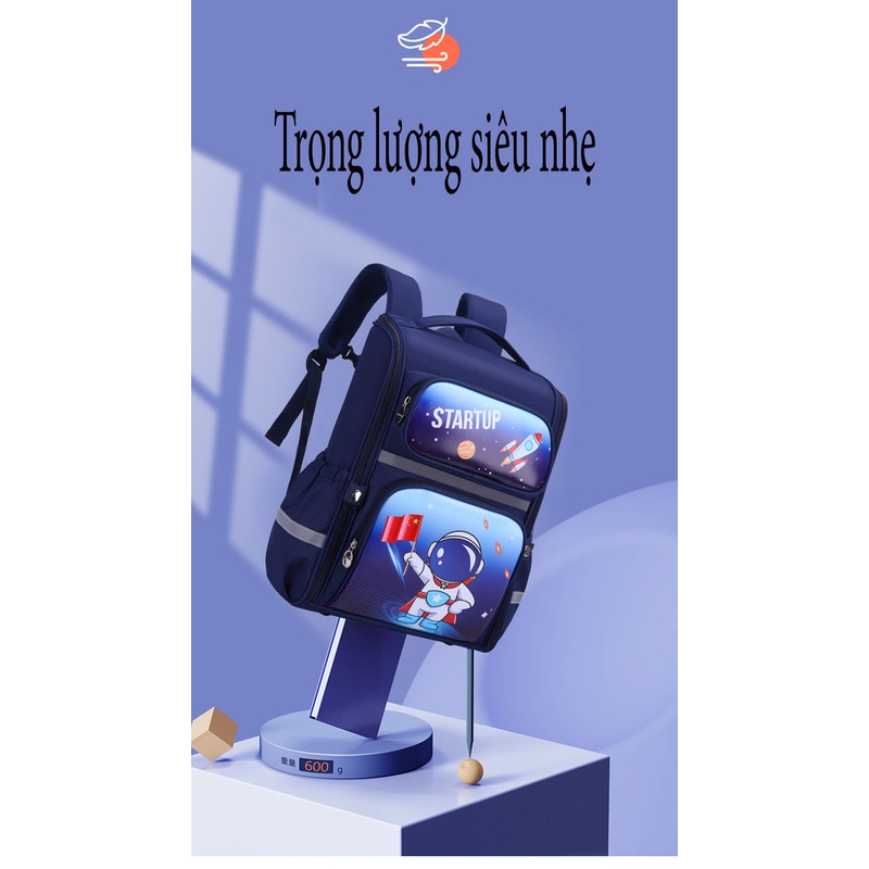 Balo cho bé trai, bé gái chống nước, chống gù siêu nhẹ, rộng rãi ba lô học sinh tiểu học cặp sách đi học