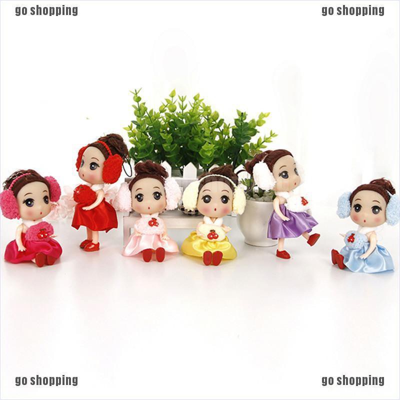 {go shopping}12cm Mini Cute Ear Phone Confused Doll Best Toy Gift Doll For Girl