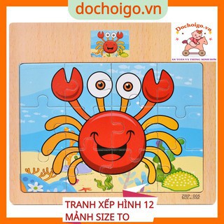 Đồ chơi tranh ghép hình 12 mảnh cho bé, đồ chơi xếp hình phát triển trí tuệ dochoigo.vn