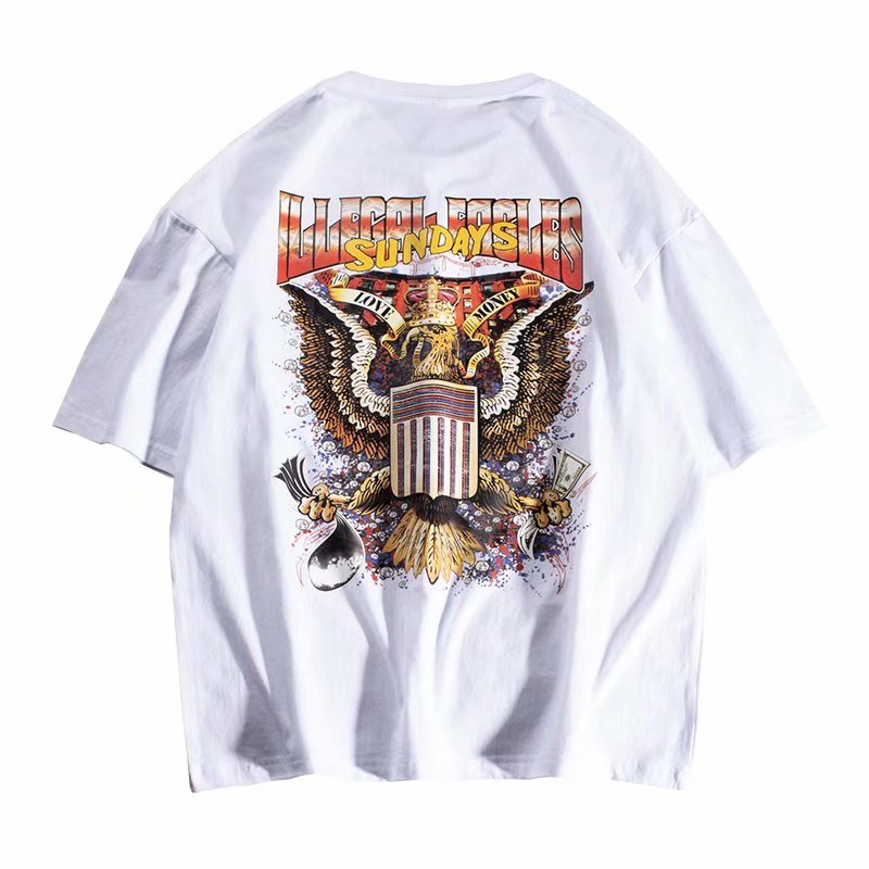 Men's fashion printed short-sleeved T-shirt with great personality