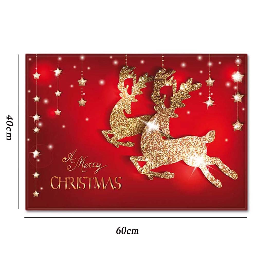 Thảm Lót Sàn 60x40cm Họa Tiết Ông Già Noel / Nai Sừng Tấm Độc Đáo Trang Trí Nhà Tắm