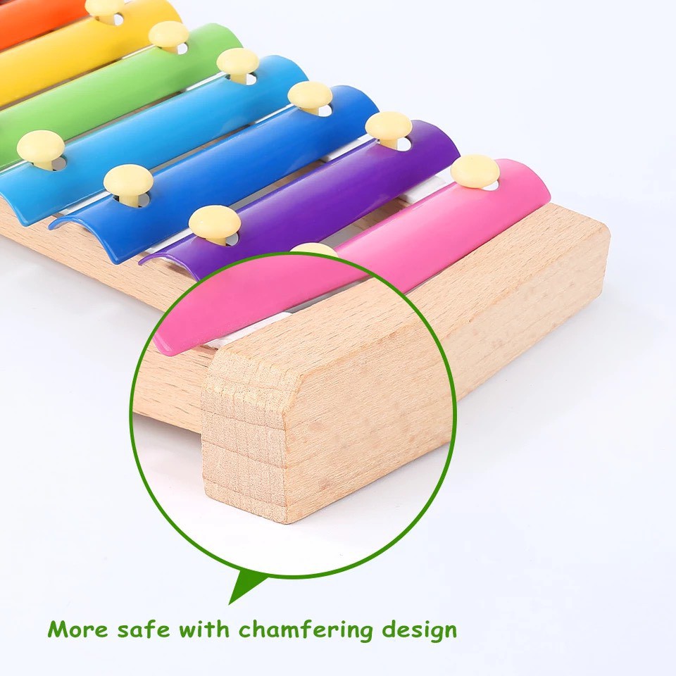 Đồ Chơi Gỗ-Đàn Xylophone 8 Âm Sắc Khung Gỗ Cho Bé Chơi Nhạc