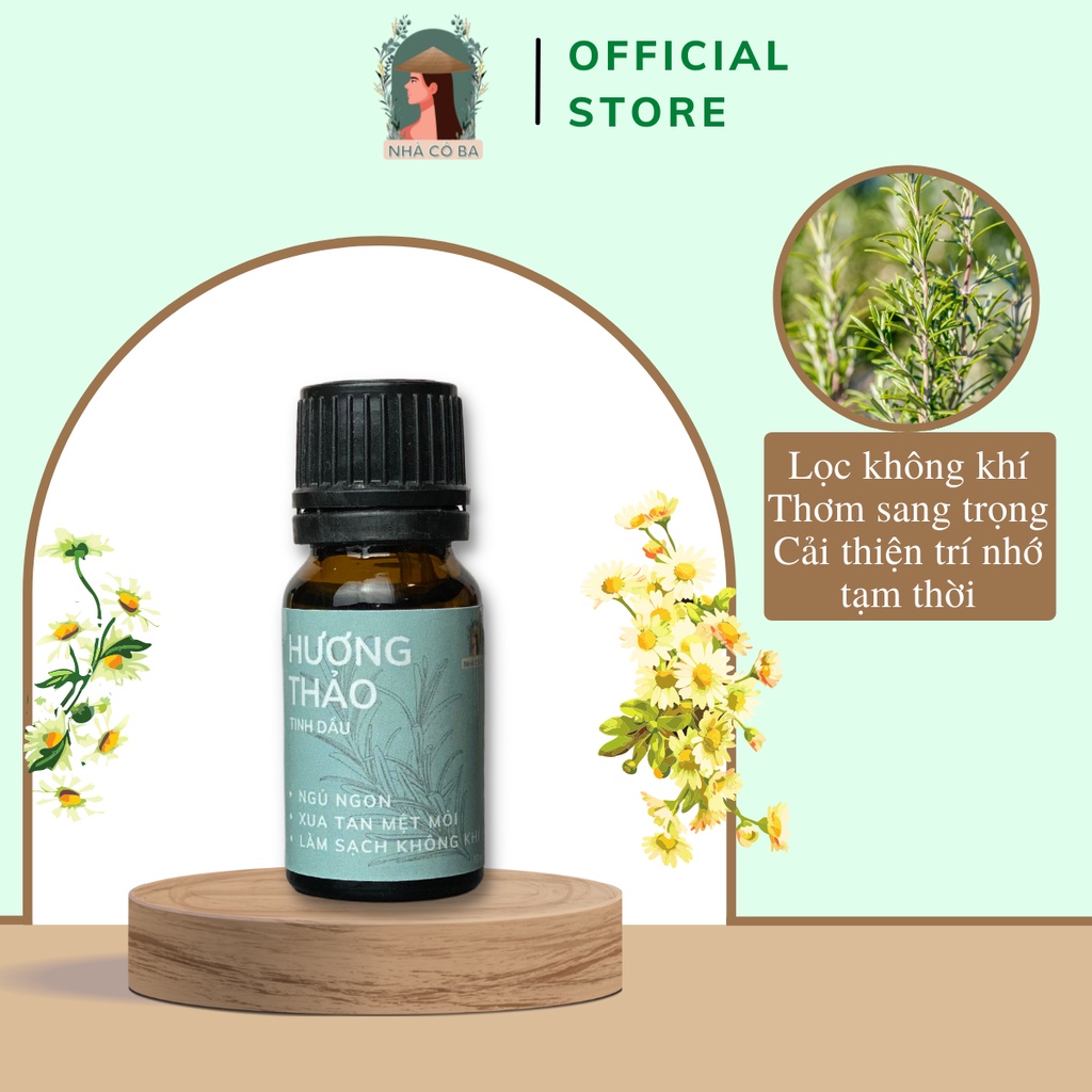 Tinh dầu thiên nhiên Nhà cô ba nguyên chất, xông phòng, nhiều mùi, 10ml