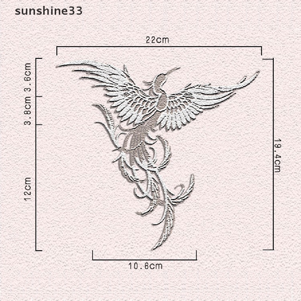 Sticker Ủi Thêu Hình Chim Phượng Hoàng Phong Cách Trung Hoa