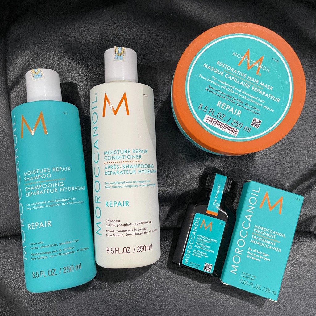 Combo phục hồi tóc hư tổn Moroccanoil Repair 250ml