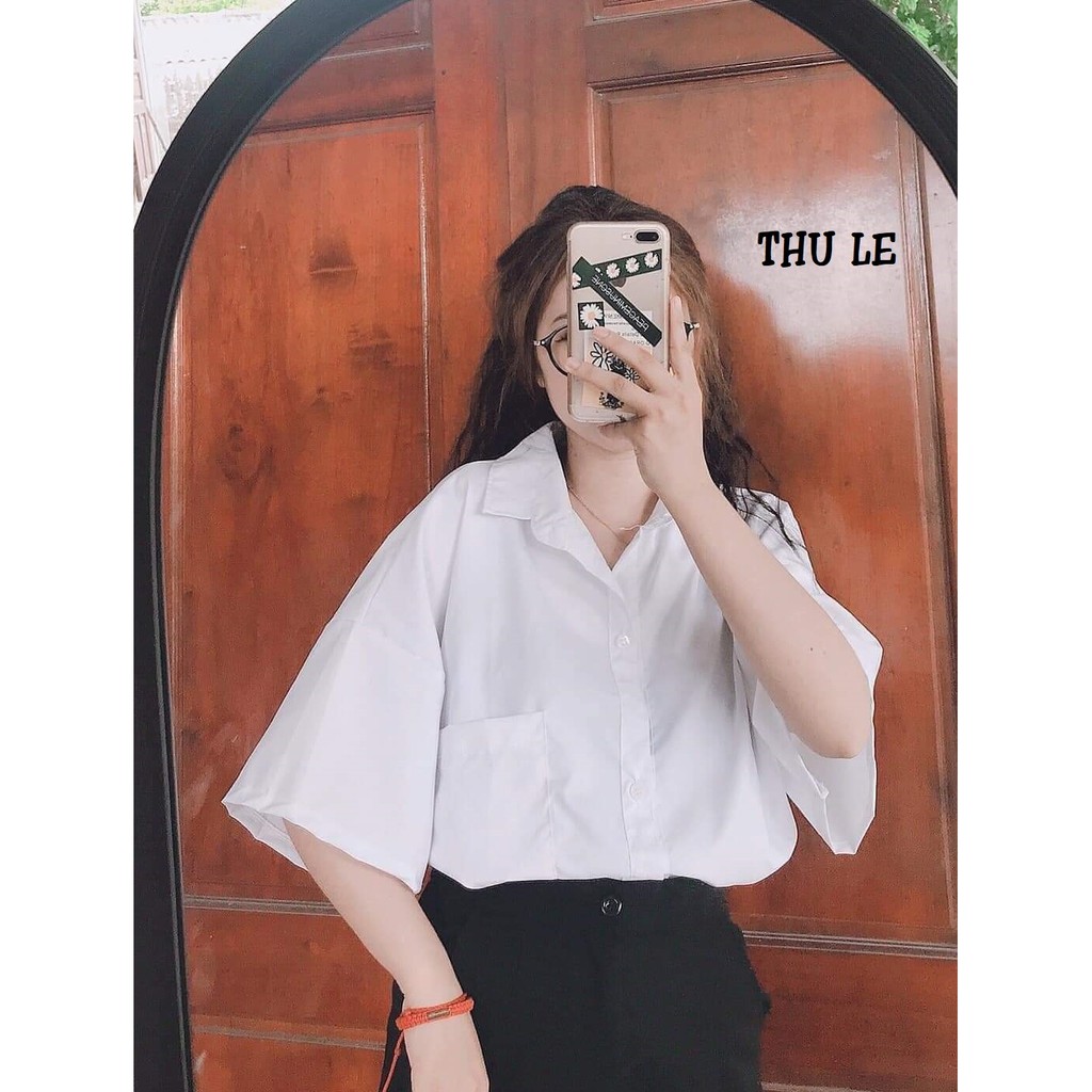 [ẢNH THẬT Áo Sơ Mi Trắng - Tay Lỡ Tay Dài