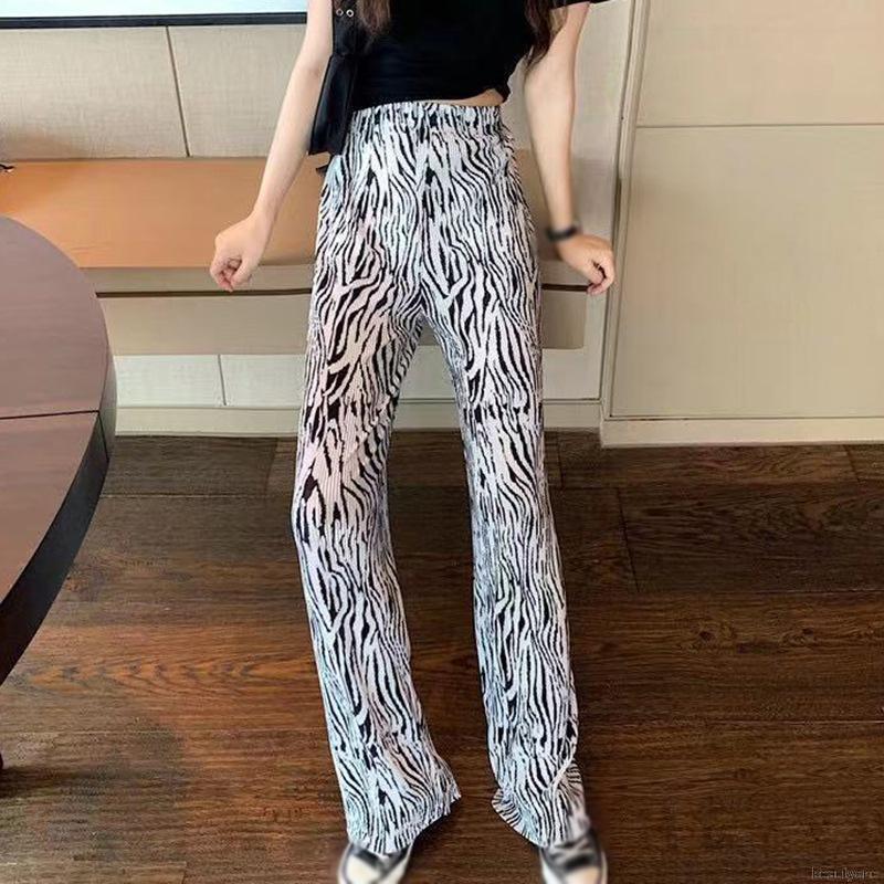 Quần Dài Lưng Cao Hoạ Tiết Ngựa Vằn Thiết Kế Thanh Lịch Cho Phái Nữ | BigBuy360 - bigbuy360.vn