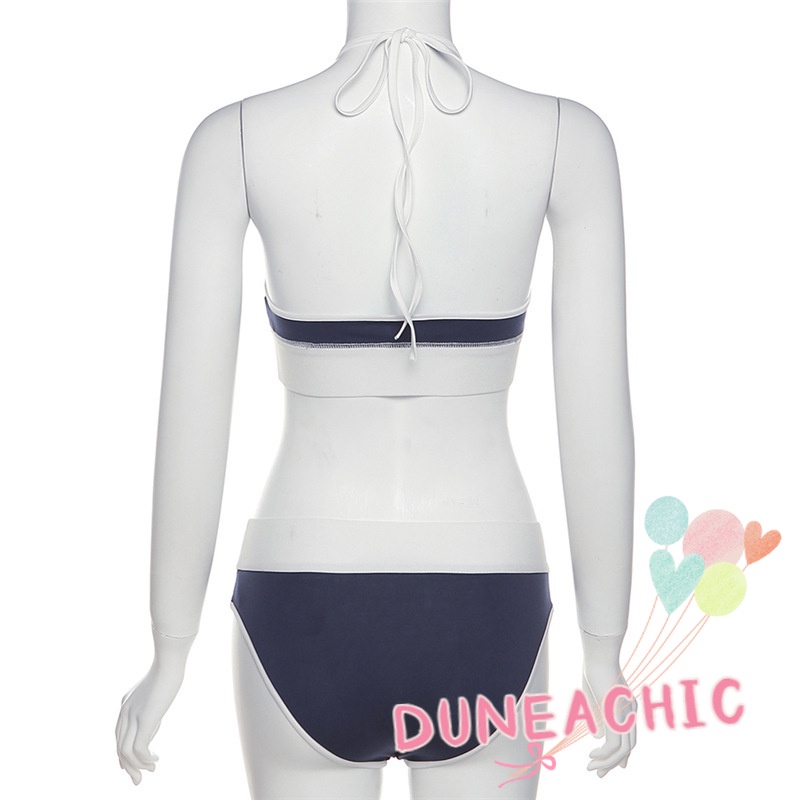 DUNEA Bộ Đồ Lót Thêu Chữ Phối Màu Tương Phản Quyến Rũ Thời Trang Cho Nữ