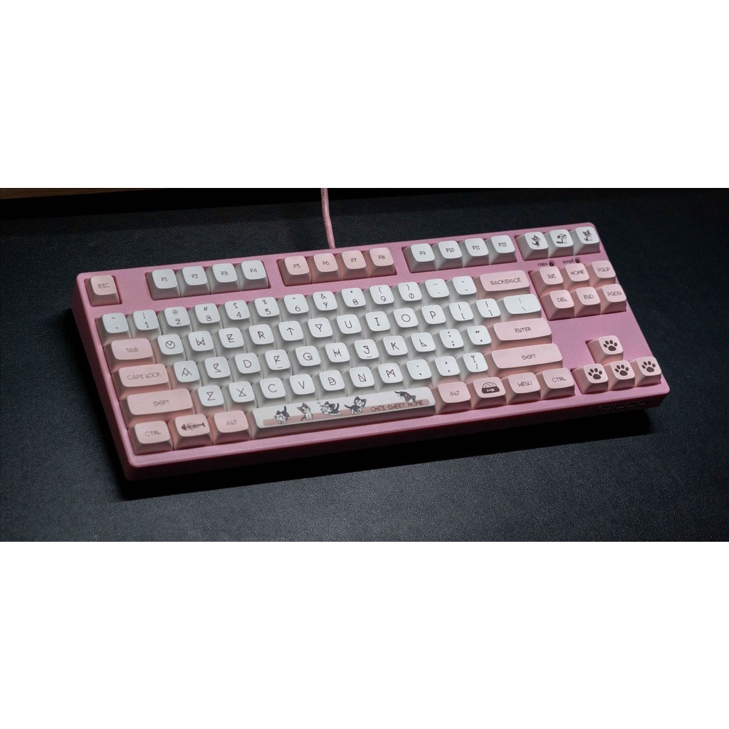 Keycap Cheese Cat XDA PBT Dyesub - bộ nút thay cho bàn phím cơ 60 68 84 87 80 137