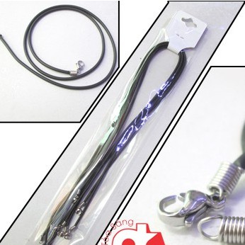 [39k] Dây chuyền cao su đen inox