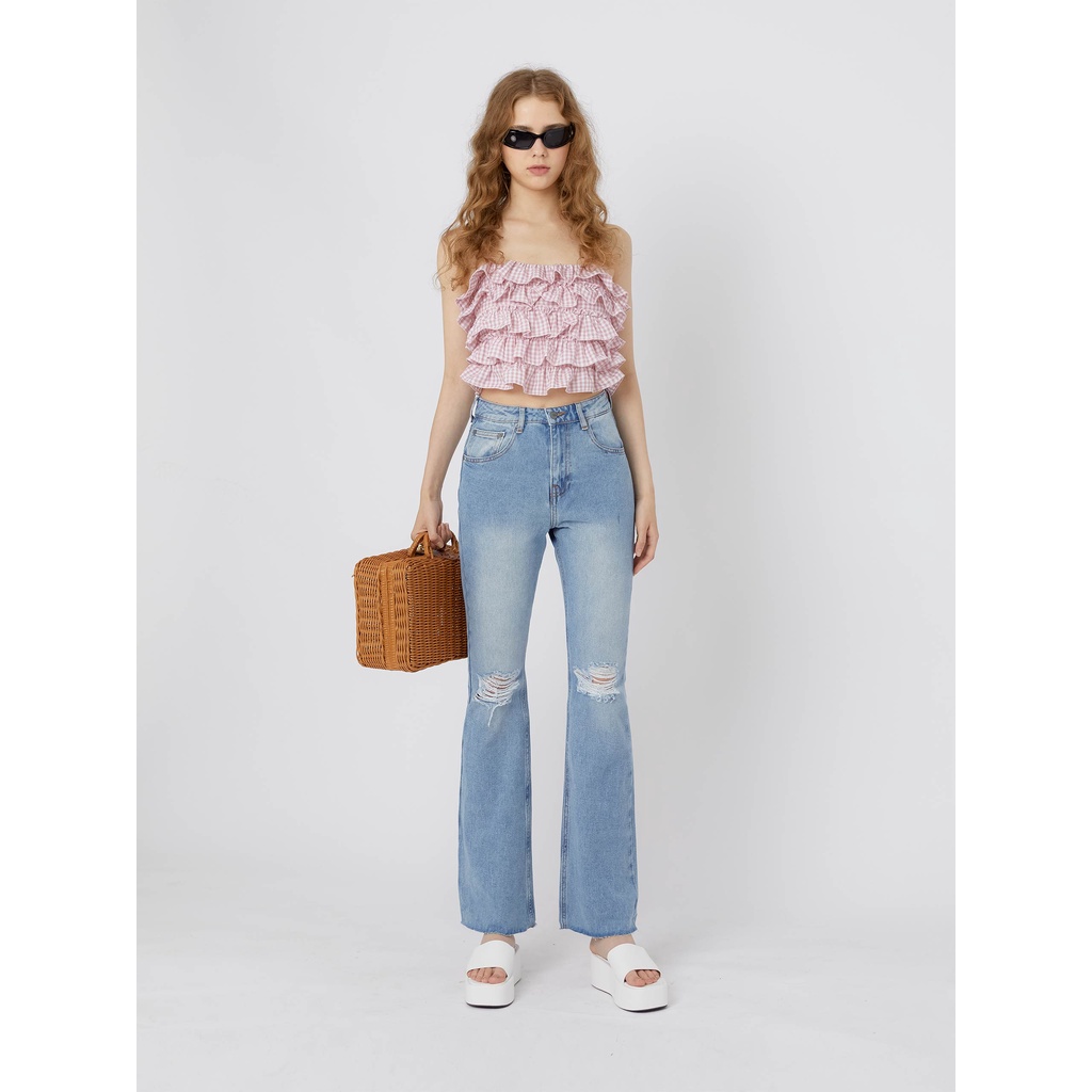 Áo Tanktop Nữ Layer Gathering, Chất Kate Caro Thoải Mái, WC000053, SOMEHOW