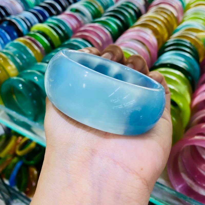 Vòng Tay Đ.á Mắt Mèo Bản Cối Size Đại 2Cm